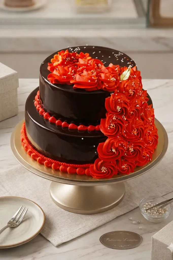 Flower Garden on choco (1.5kg, black, red)